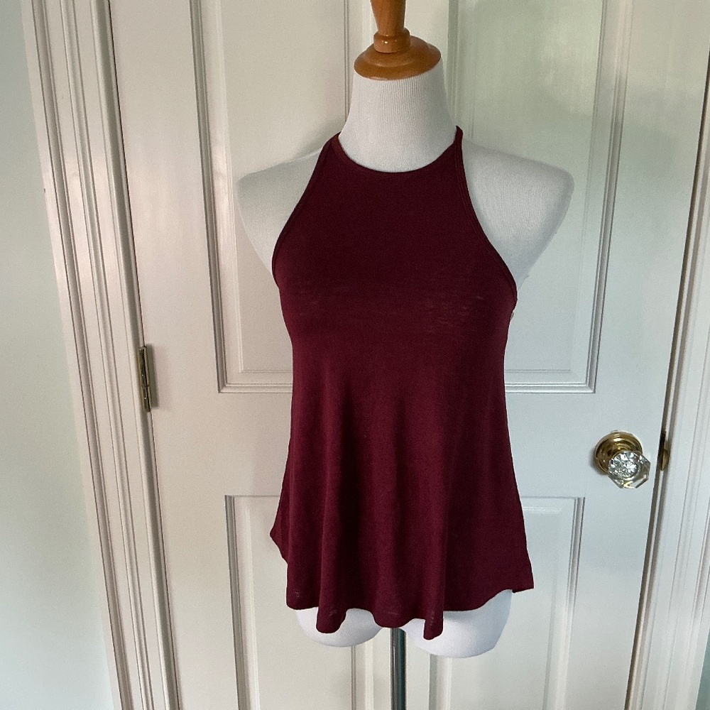 Athlete Racer Back Tank top Burgundy Wine XS Breezy